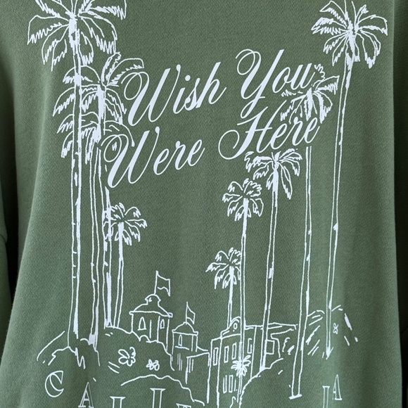 NWT Victoria’s Secret Pink Full zip-up Hoodie Green XL wishing You Were Here - Picture 4 of 8